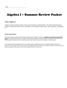 Algebra I Packet