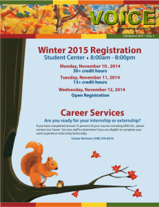 Winter 2015 Registration Career Services
