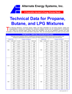 Technical Data for Propane, Butane, and LPG Mixtures