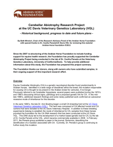 Cerebellar Abiotrophy Research Project at the UC Davis Veterinary