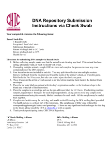 DNA Repository Submission Instructions via Cheek Swab