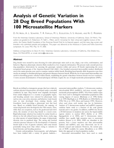 Analysis of Genetic Variation in 28 Dog Breed Populations With 100