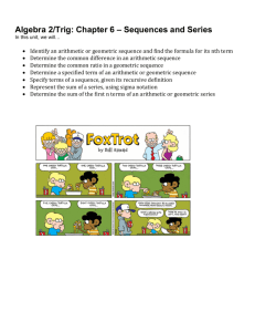 Algebra 2/Trig: Chapter 6 – Sequences and Series