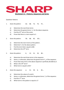 Worksheet 11 - Patterns, Sequences and Series - E