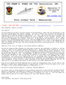 Foot Locker Talk - Newsletter - USS Frank E Evans Association