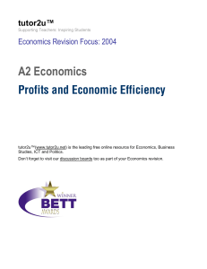 A2 Profits And Economic Efficiency