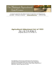 Agricultural Adjustment Act of 1933