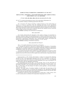 Agricultural Marketing Agreement Act of 1937