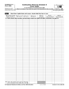 Continuation Sheet for Schedule D (Form 1040)