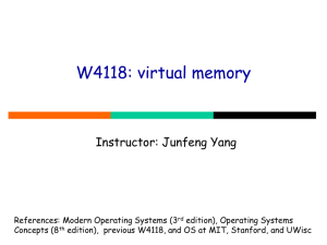 W4118: virtual memory