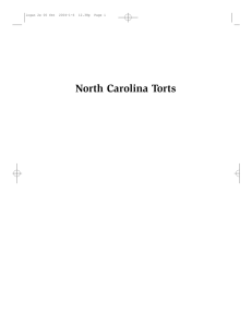North Carolina Torts - Carolina Academic Press