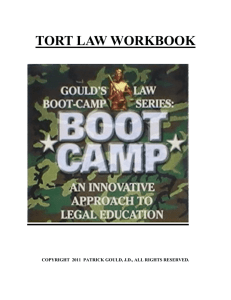 tort law workbook - Gould's Legal Education