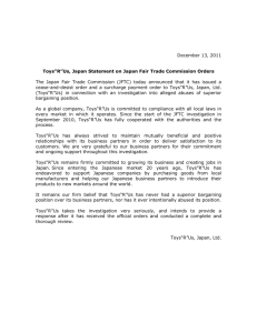 Toys“R”Us, Japan Statement on Japan Fair Trade