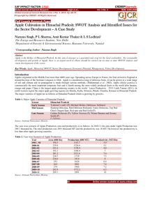 Apple Cultivation in Himachal Pradesh: SWOT Analysis and