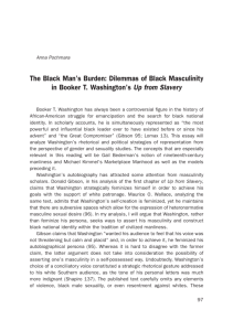 The Black Man's Burden: Dilemmas of Black Masculinity in Booker T