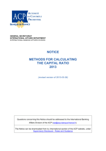 notice methods for calculating the capital ratio 2013