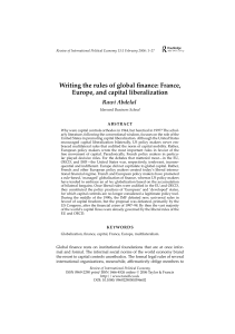 Writing the rules of global finance: France, Europe, and capital