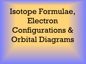 Isotope Formulae, Electron Configurations & Orbital Diagrams