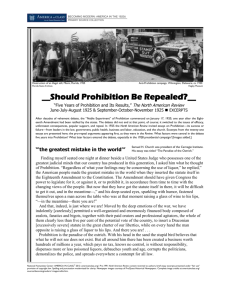 Should Prohibition Be Repealed?