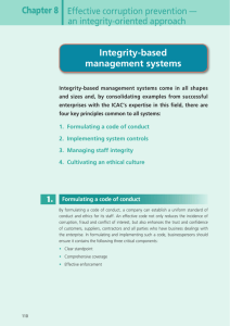 Integrity-based management systems Chapter 8 IEffective corruption