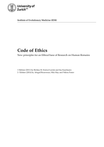 Code of Ethics - Institute of Evolutionary Medicine (IEM)