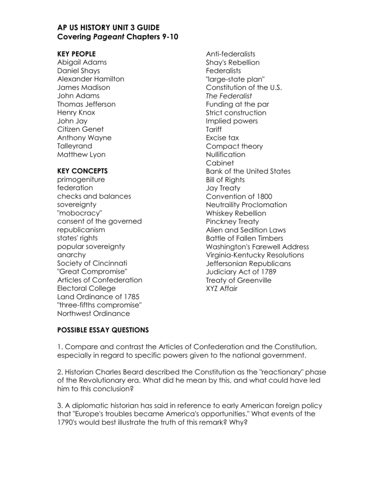 AP US HISTORY UNIT 2 GUIDE AP US HISTORY UNIT 2 GUIDE