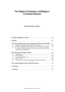 The Right to Freedom of Religion: A Critical Review