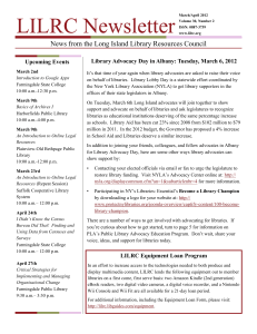 LILRC Newsletter March/April 2012 - Long Island Library Resources