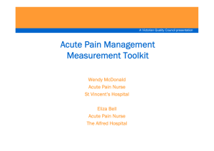 Acute Pain Management Measurement Toolkit