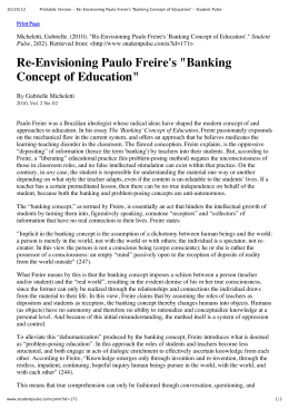 the banking concept of education essay
