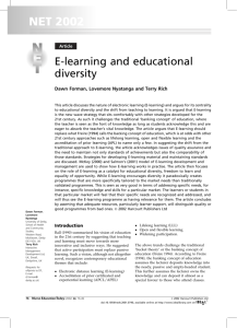 E-learning and educational diversity