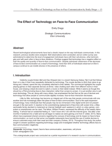 The Effect of Technology on Face-to