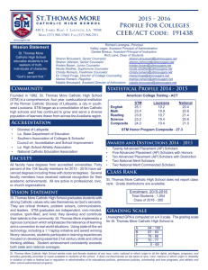 2015 - 2016 Profile For Colleges CEEB/ACT Code: 191438
