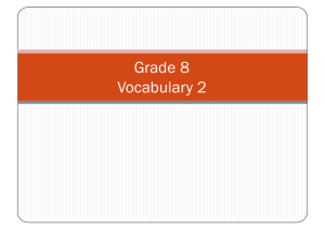 Vocabulary 2 - SCIS Teachers