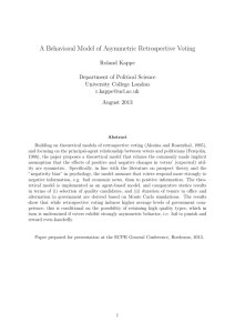 A Behavioural Model of Asymmetric Retrospective Voting