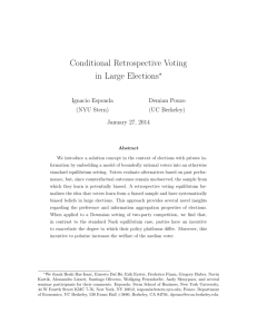 Conditional Retrospective Voting in Large Elections