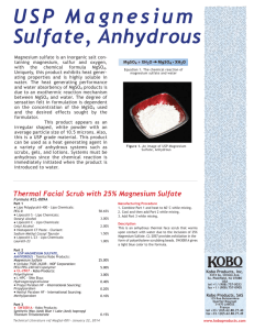 USP Magnesium Sulfate, Anhydrous