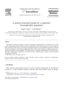 A general structured model for a sequential hermaphrodite population