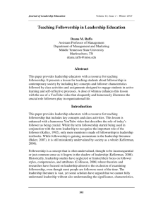 Teaching Followership in Leadership Education