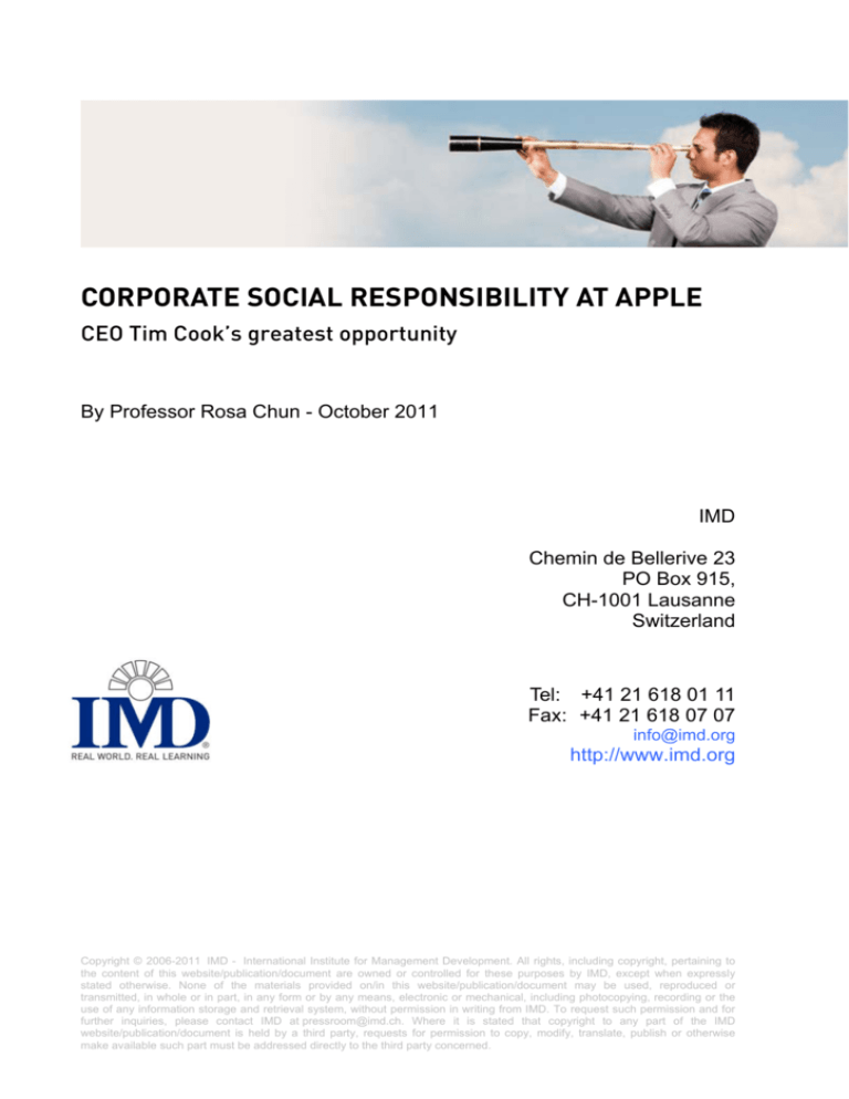 corporate social responsibility case study apple