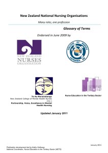 New Zealand National Nursing Organisations Glossary of Terms