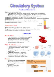 Functions of Blood System