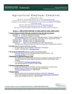 Agricultural Employer Checklist - Michigan State University Extension