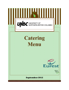 Catering Menu - University of Northern British Columbia