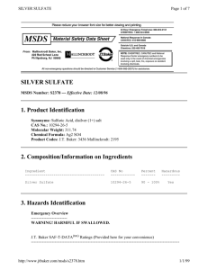 SILVER SULFATE 1. Product Identification 2. Composition