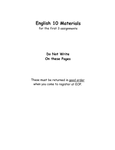 English 10 Materials