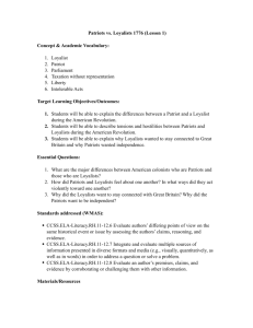 Lesson Plan Format (Loyalist and Patriot) Final 1