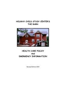 HOLWAY CHILD STUDY CENTER