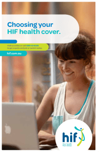 Brochure - HIF (Health Insurance Fund of Australia)