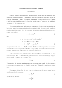 Orbits made easy by complex numbers Tim Jameson Complex